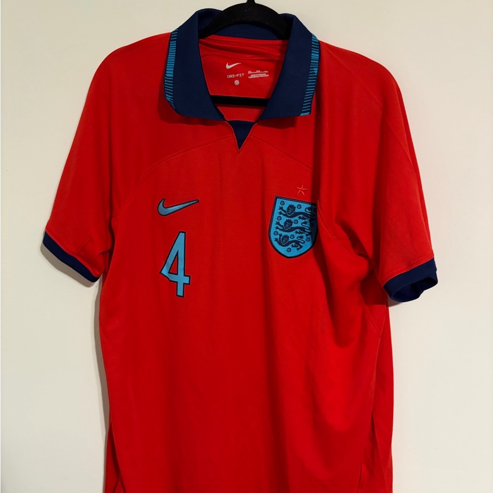 Nike Men's Red and Blue England Jersey